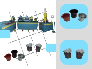 Macchina / banco oleodinamico per produrre bocchette francesi e di varie tipologie per raccordi di canali pluviali. Completa di centrale oleodinamica