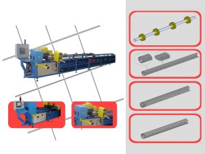 macchina per lavorazione assi serrande foratura assi serrande montaggio scatole serrande macchina per lavorazione assi serrande foratura assi serrande montaggio scatole serrande Working center for the working of tubes / rolling shutters axes, designed for reducing the working time. Full of dedicated software and electrical panel Centre de travail pour le travail de tubes /axes pour rideau, conçu pour réduire le temps de travail. Plein de logiciel dédié et panneau électrique Automatic machine for work shutter axes