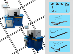 Macchina automatica per la produzione di staffe / supporti per grondaie / per gronde in lattoneria Completa di sistema software dedicato per la gestione completa della produzione, con possibilità di personalizzare dimensioni e curve di ogni parte delle staffa