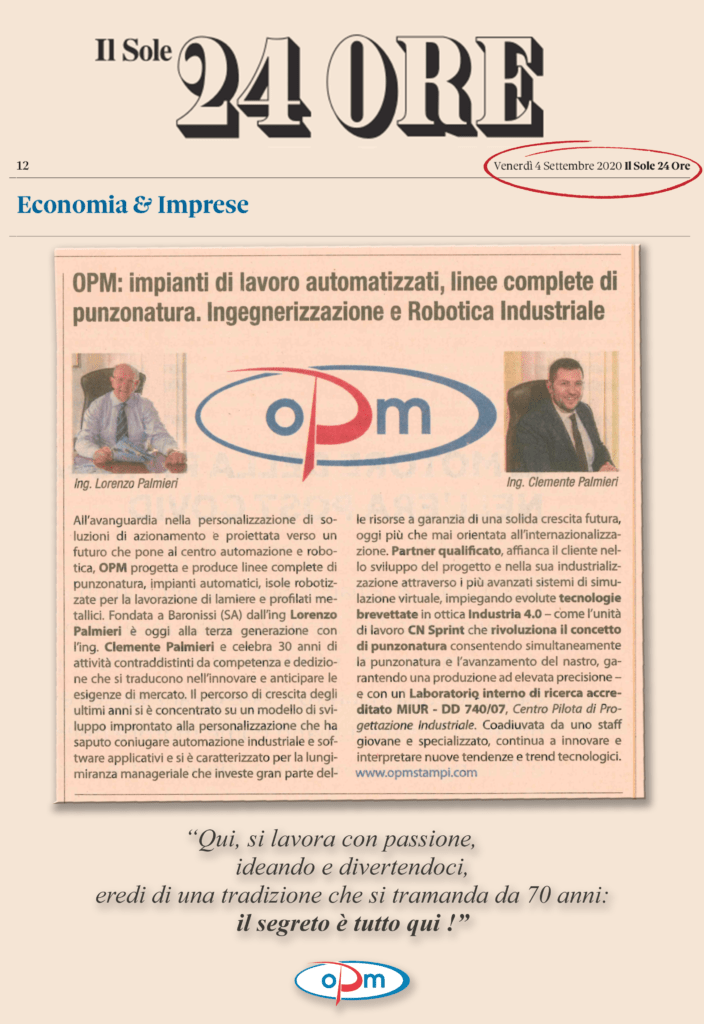 articolo opm IL SOLE 24 ORE